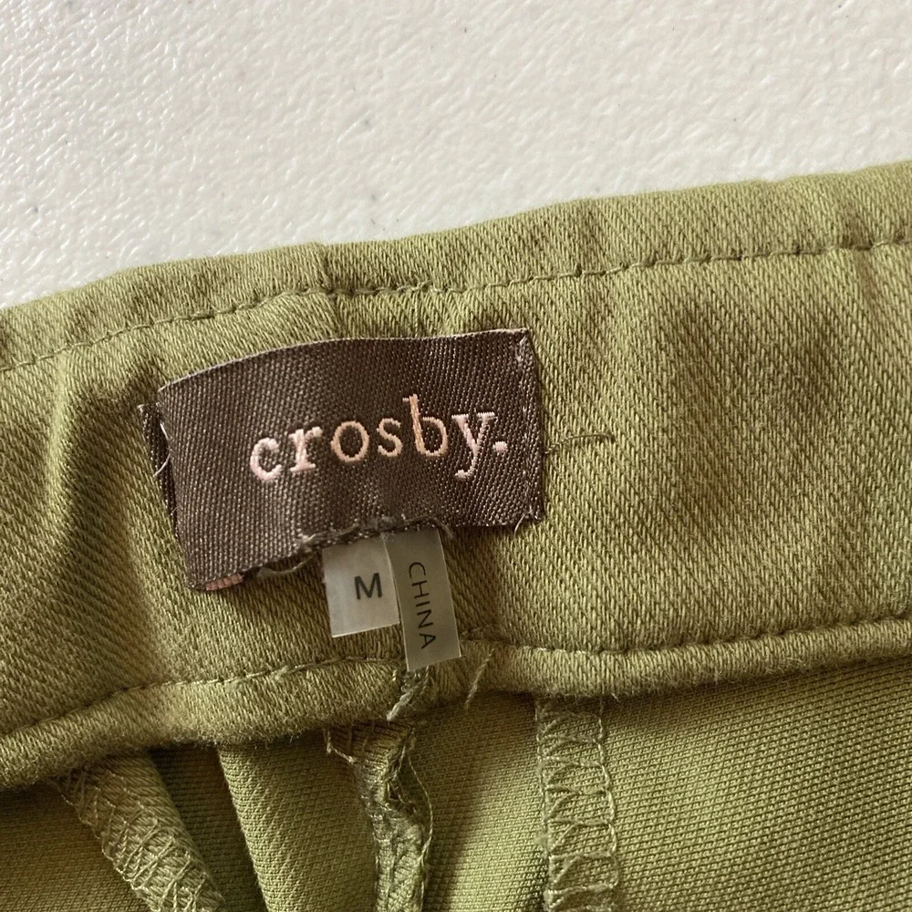 Crosby Womens Pants Size M Army Green Stretch Waist 28 X 25 SEE PIC FOR‎ FLAW